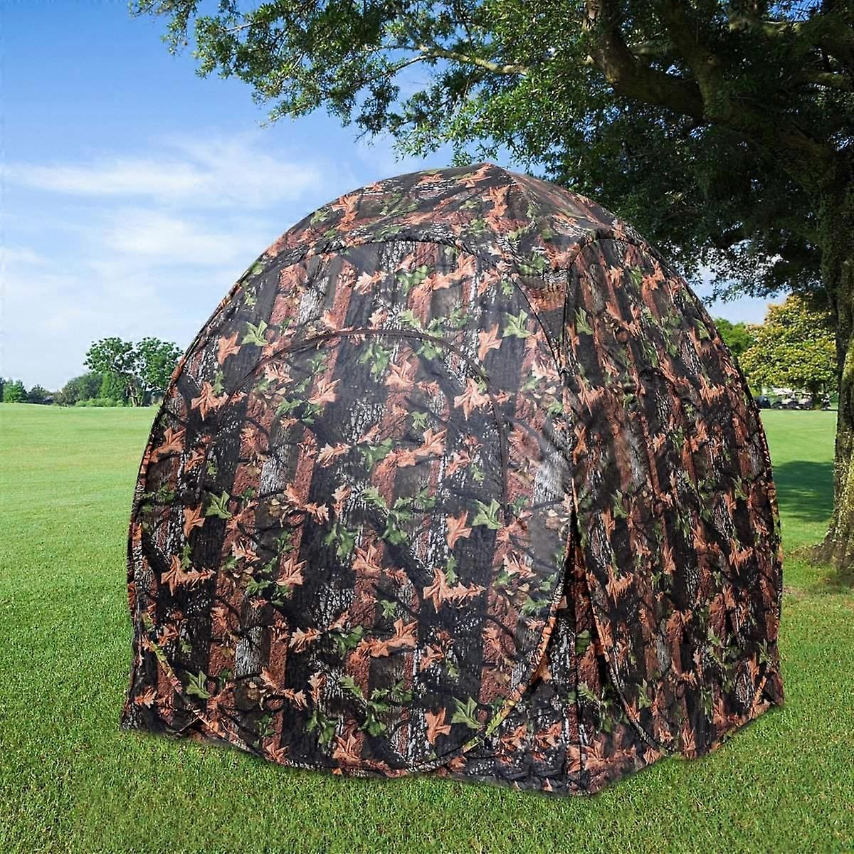 Hunting tent pop-up design with 360° visibility & carry bag & straps for 2 people