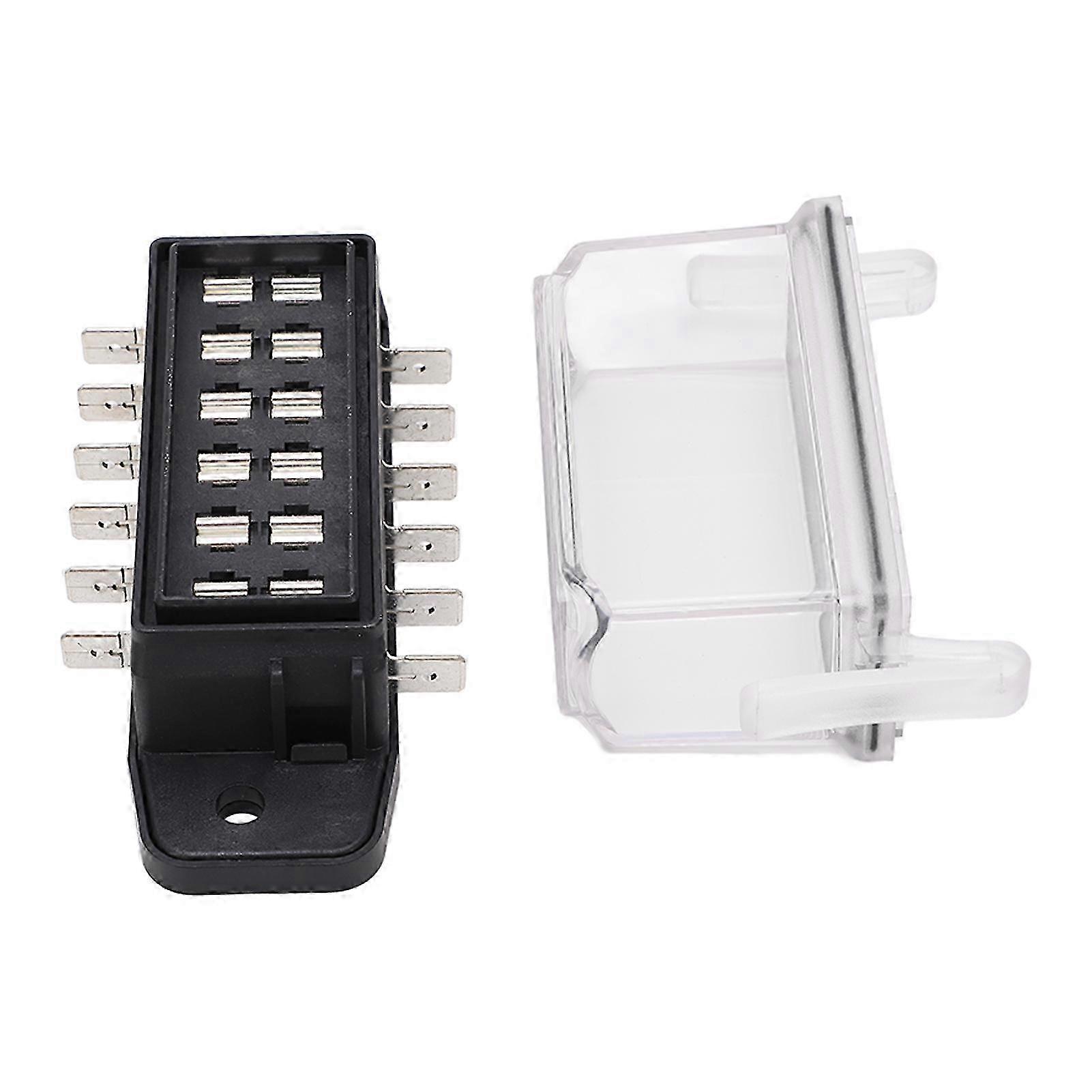 6 Way Fuse Block with Transparent Waterproof Cover 6 Way Fuse Box for Ship RV DC12V 24V Total Load 45A