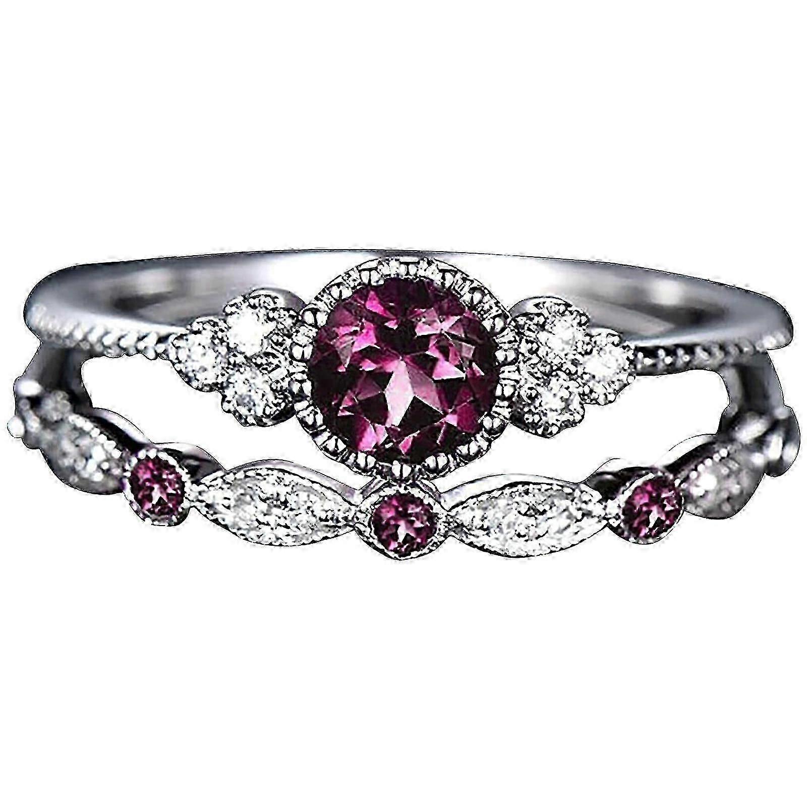 "Ladies' New Couple Zircon Ring, Micro Diamond And Ring 1pc Has Two Rings, Which Can Be Worn In Combination"