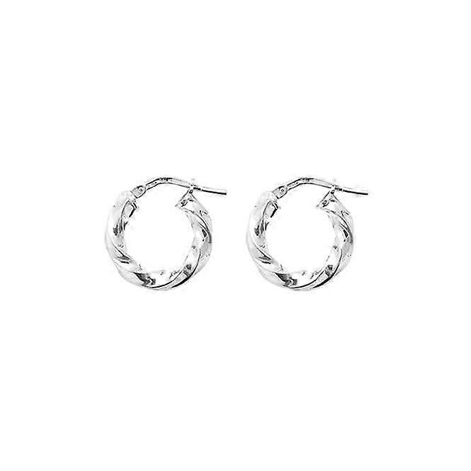 Acotis Silver Hoop Earrings Twisted G5211