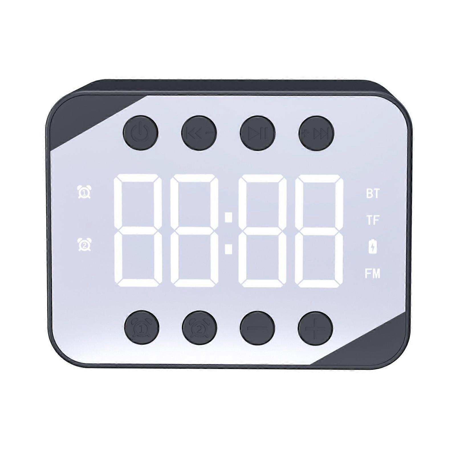 Multi Functional Mirror Clock Bluetooth Speaker Wireless Desktop Card Insertion Two Alarm Clocks FM Radio Small Speaker