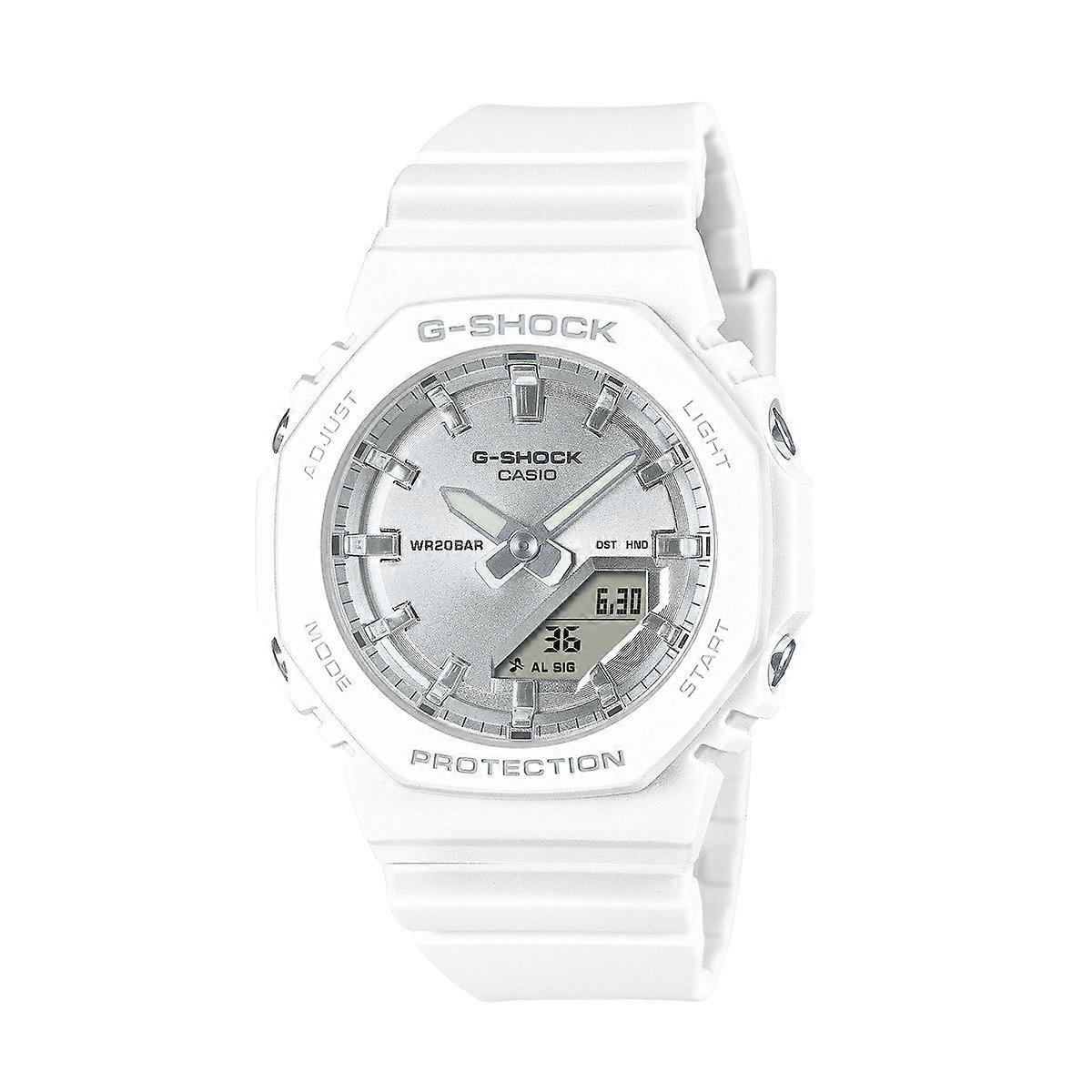 Casio G-shock Gma-p2100va-7aer Women's Analog-digital Watch - White Resin Strap