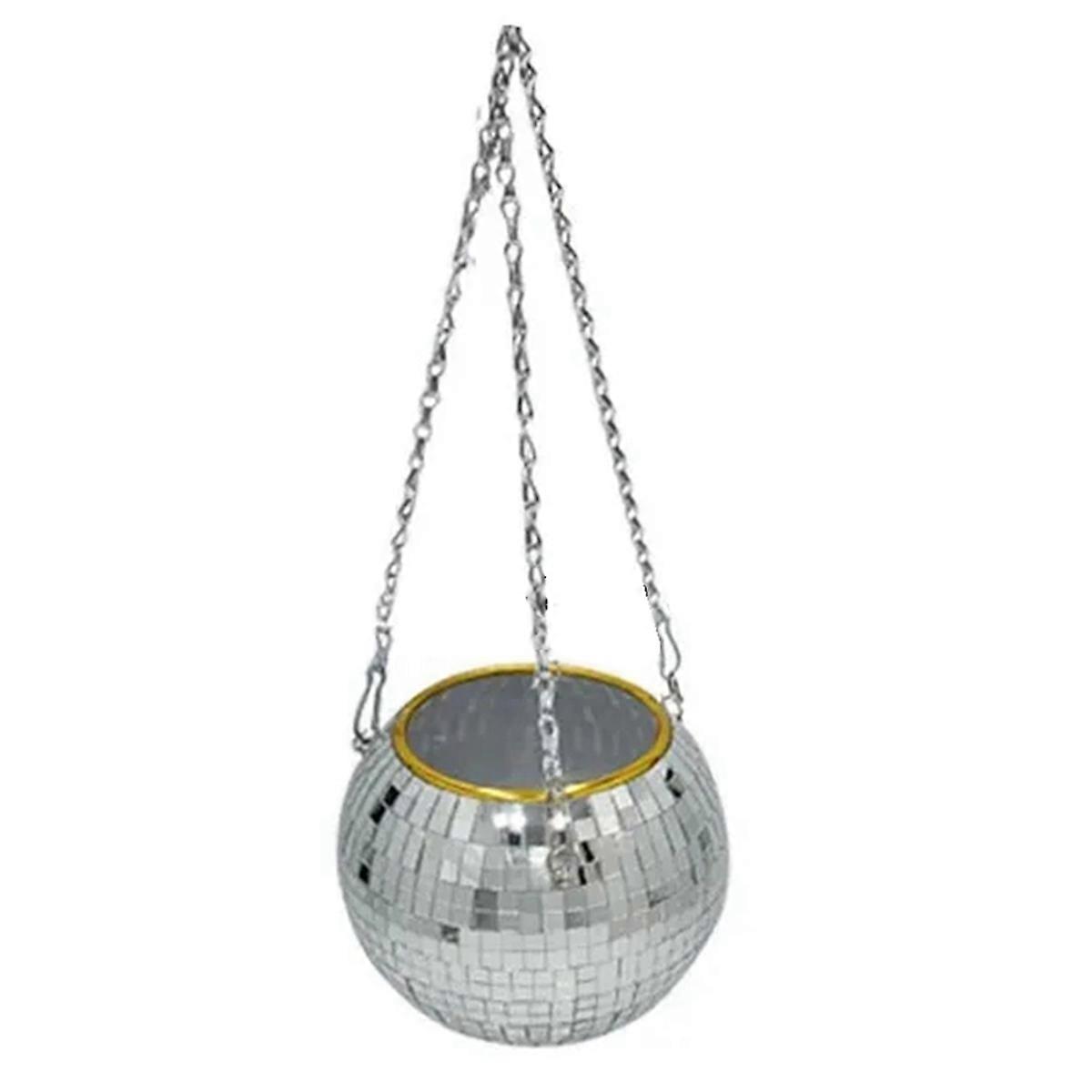 Disco Ball Round Flower Pot Hanging Basket Plastic Mirror Plant 20Cm