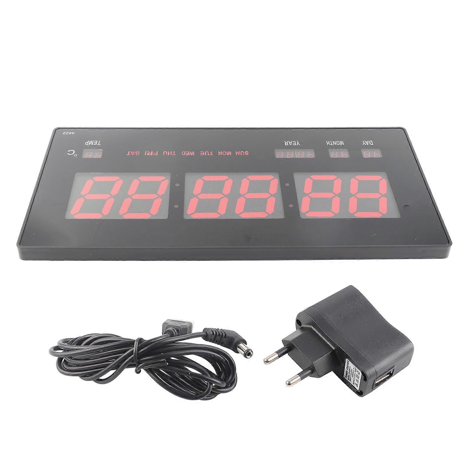 Decorative Indoor Clock, Memory Function Clock With Modern Simple Style And Automatic Week Correspondence, Flat Easy Clean Glass Surface For Office