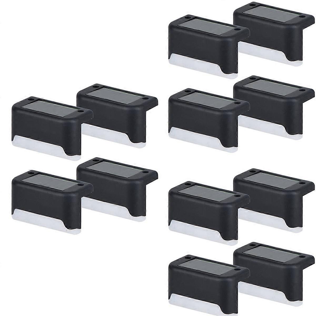 12stk førte sol trin lampe sti trappe udendørs haven lys, a