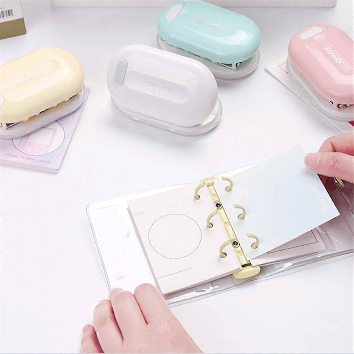 3-Hole Paper Punch Handheld Mini Puncher Yellow