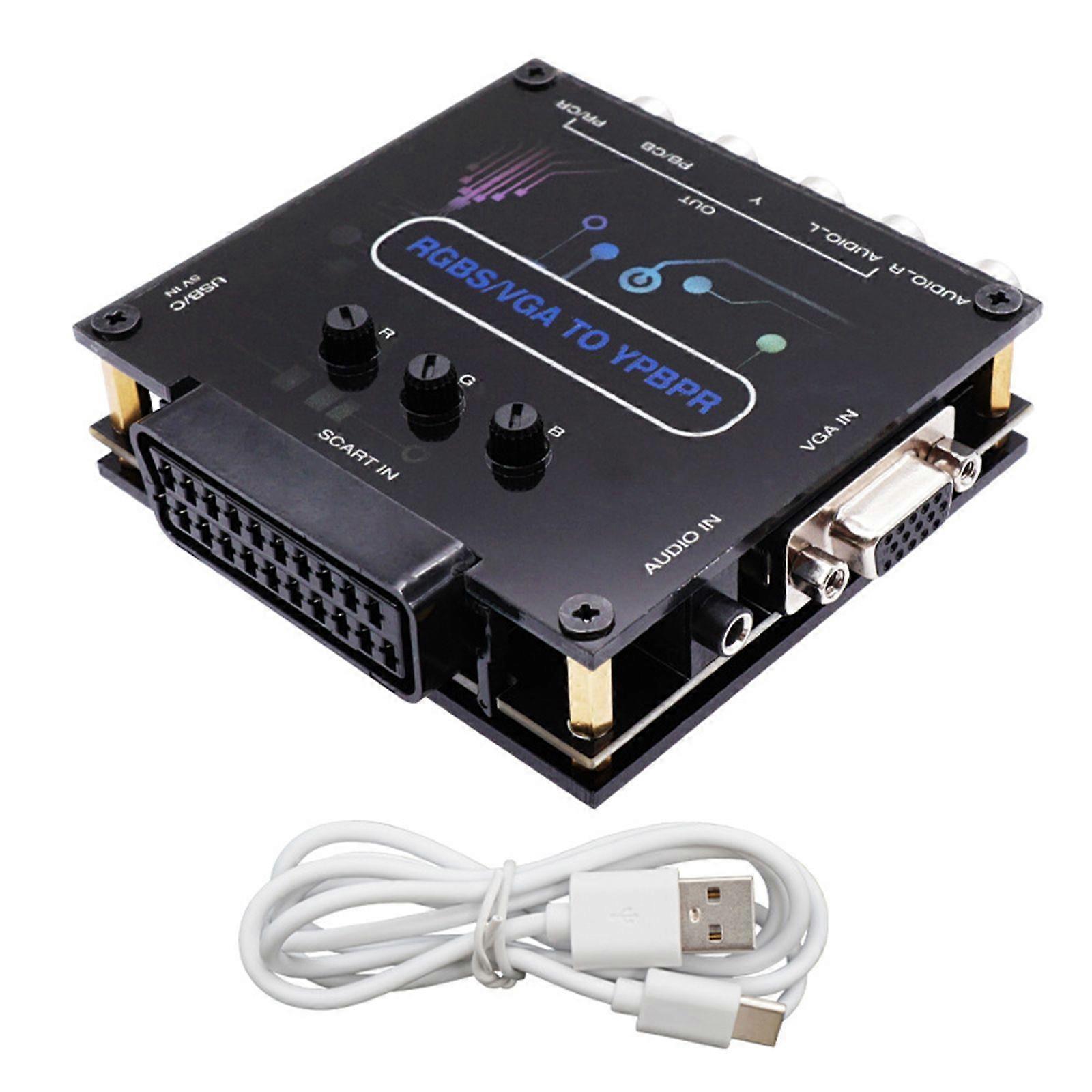 Composite Video Audio Converter מתאם 720p 1080p RGBS VGA SCART ל YPBPR