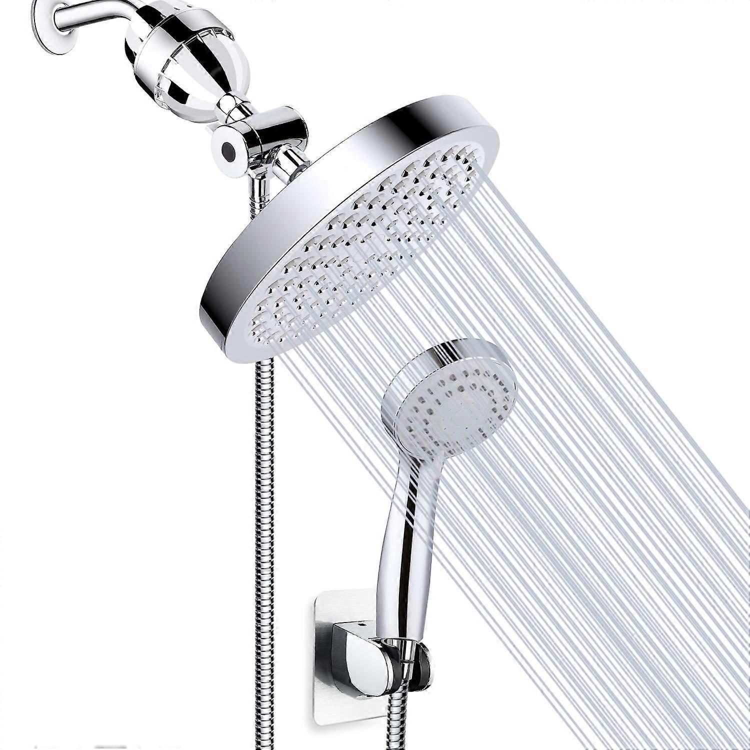 Luxury Modern Chrome Plated Shower Head Rainfall Shower Handheld Shower Filter Combo