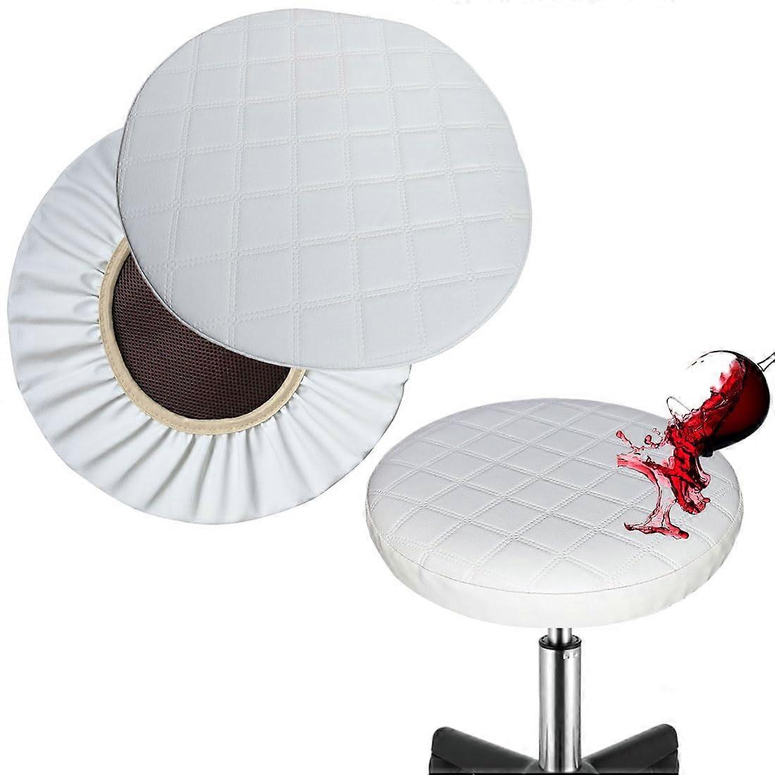 Round Stool Cover 2 Pack Round Bar Stool Covers Round Seat Cushion Cover Slipcovers with Elastic Band