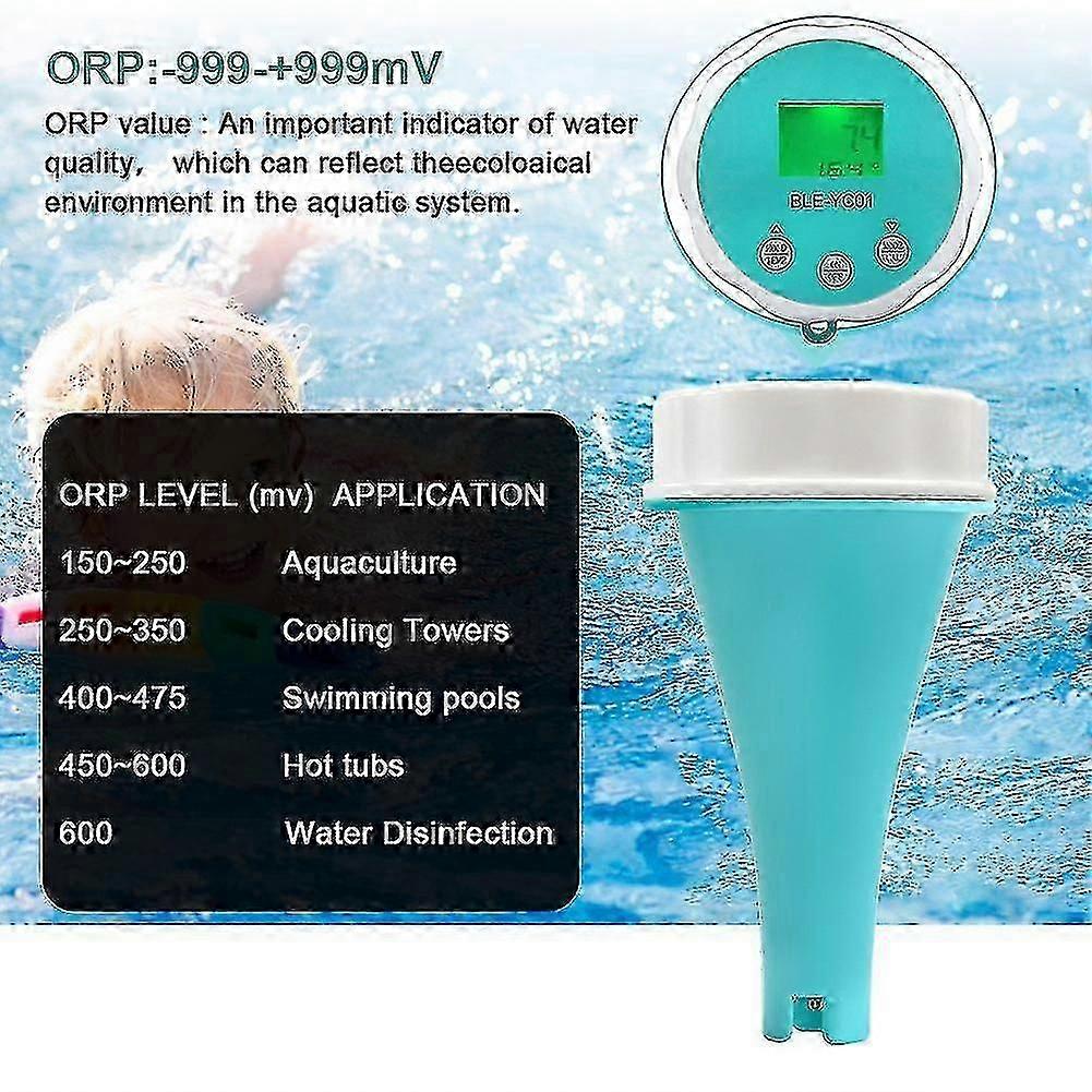 6 In1 Detector Ph Ec Tds Orp Temperature Chlorine -funct Er App Remote View Meter