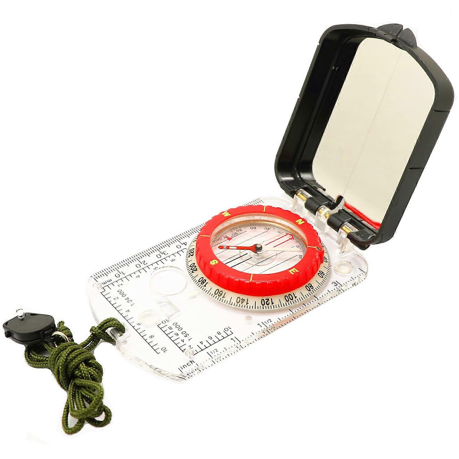 Pro Walking Compass Waterproof Orientation Map Reading, Camping and Hunting Equipment with 35 ft Paracord Rope