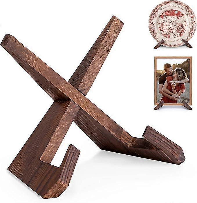 Wooden Display Plate Stand - 1 Piece Wooden Easel Base, Tabletop Photo Stand, Frame Stand - 16.6 cm