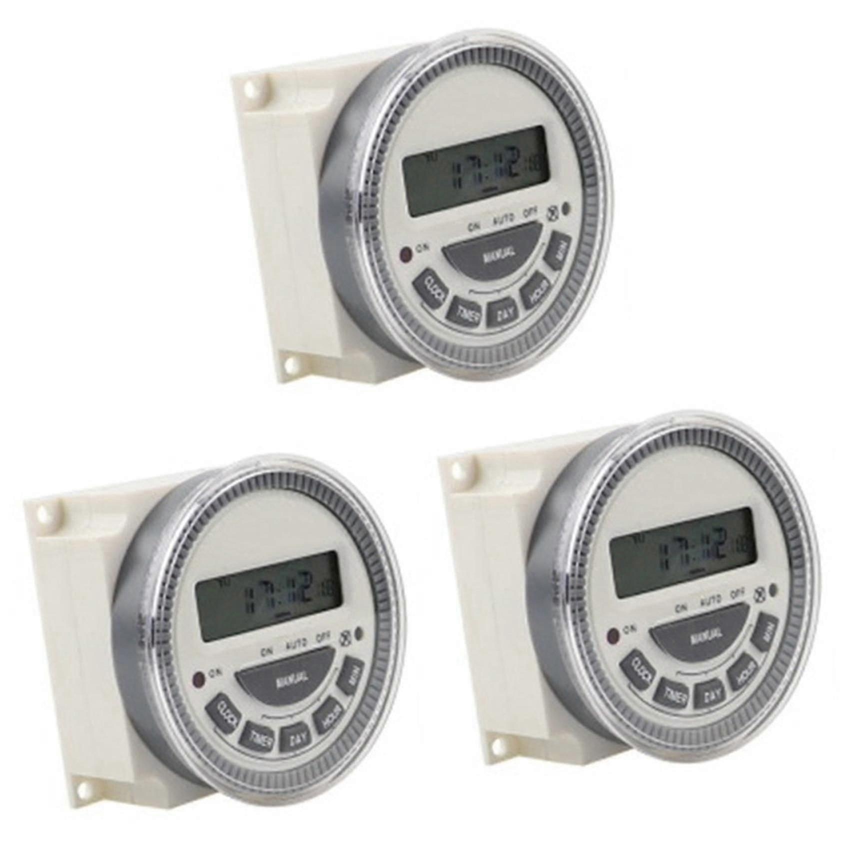 3x Programmable Timer Switch Relay Digital Lcd Power Weekly Cn304a Ac 220v 5 Pin