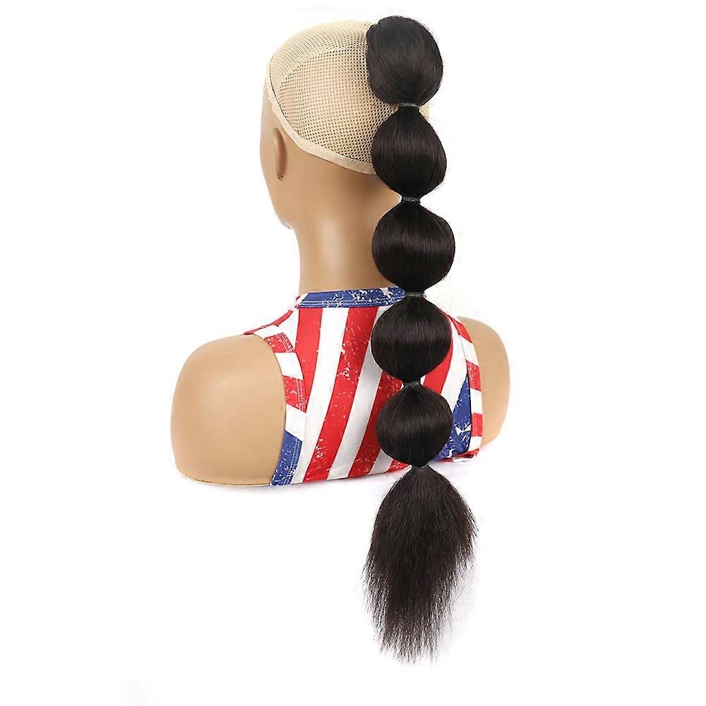 DLMW01 Bubble Shape Shaggy Wig Ponytail Drawstring Long Ponytail Wigs, Spec: 4