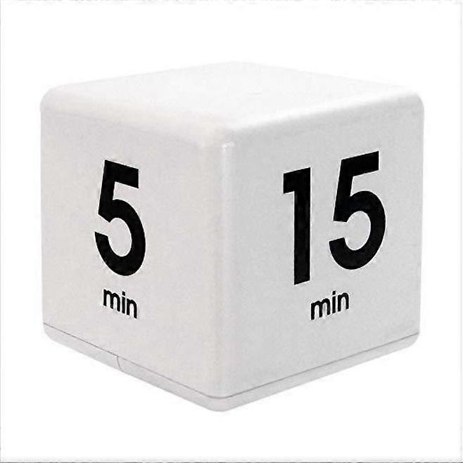 Cube timer 15-20-30-60 minutes white countdown reminder to do questions time management student learning timer