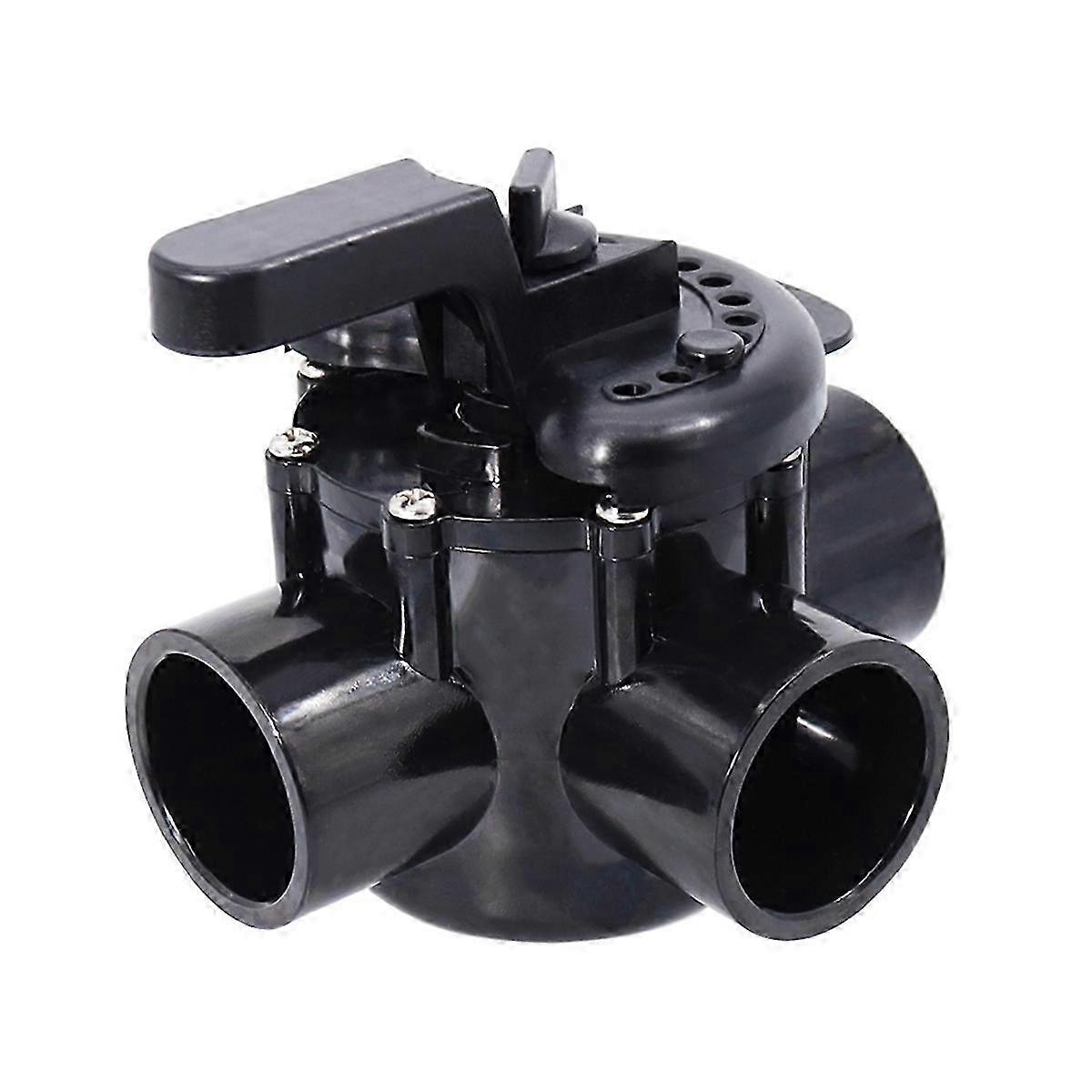 Three-Way Diverter Valve for 1-1/2 Inch ID and 2 Inch OD PVC Pipe Suitable for Ground Pool Tub and Spa Systems