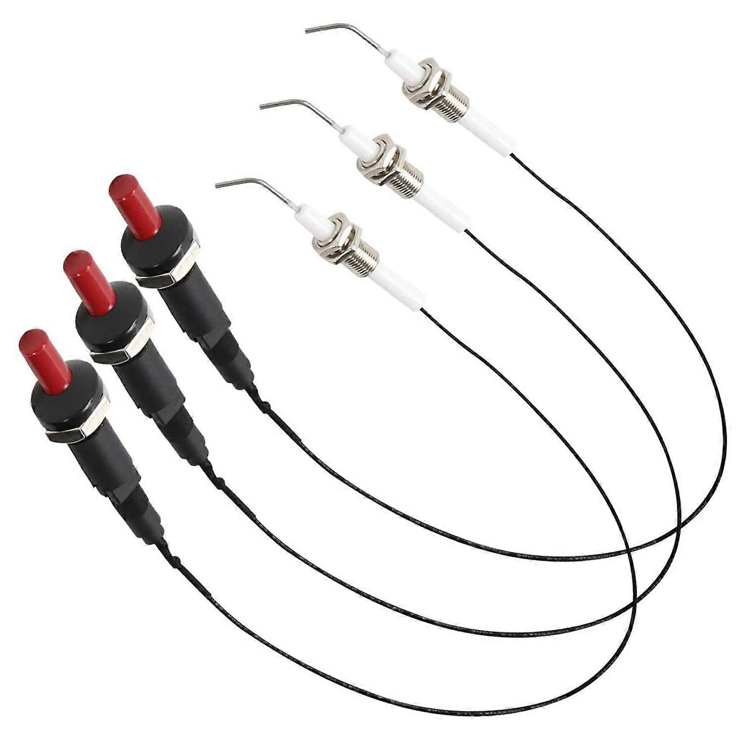 3PCS Universal keramisk elektrodetænding tændrørsledning elektronisk enhed til grill og pejs gaskomfurvarmer