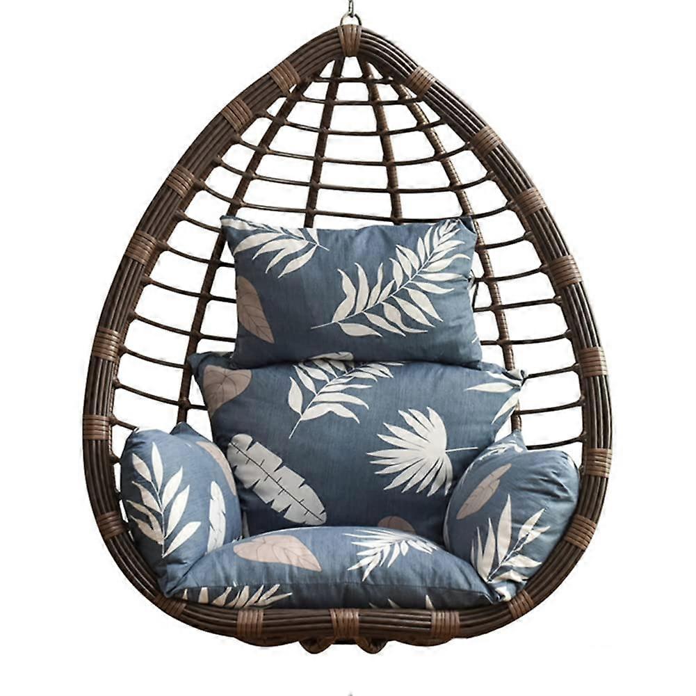 Egg Chair Cushion Outdoor Hanging Basket Seat Cushion Patio Swing Teardrop Chair Cushion Replacement Printed Wicker Rattan Chair Cushion, Blue