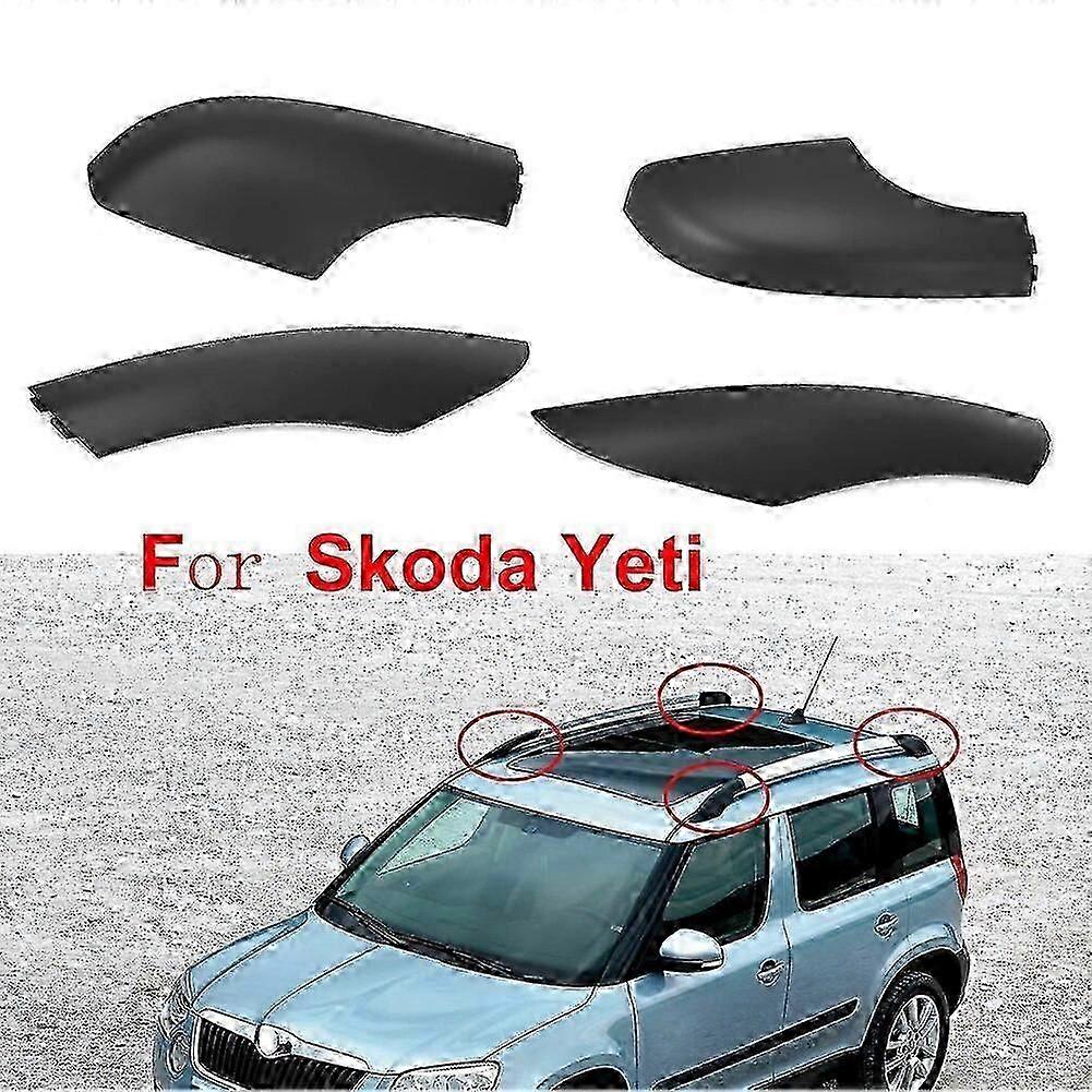 For Skoda Yeti SUV Front Rear Roof Rack Rail End Bar Cover Cap Shell Protection Black SZRH A-C