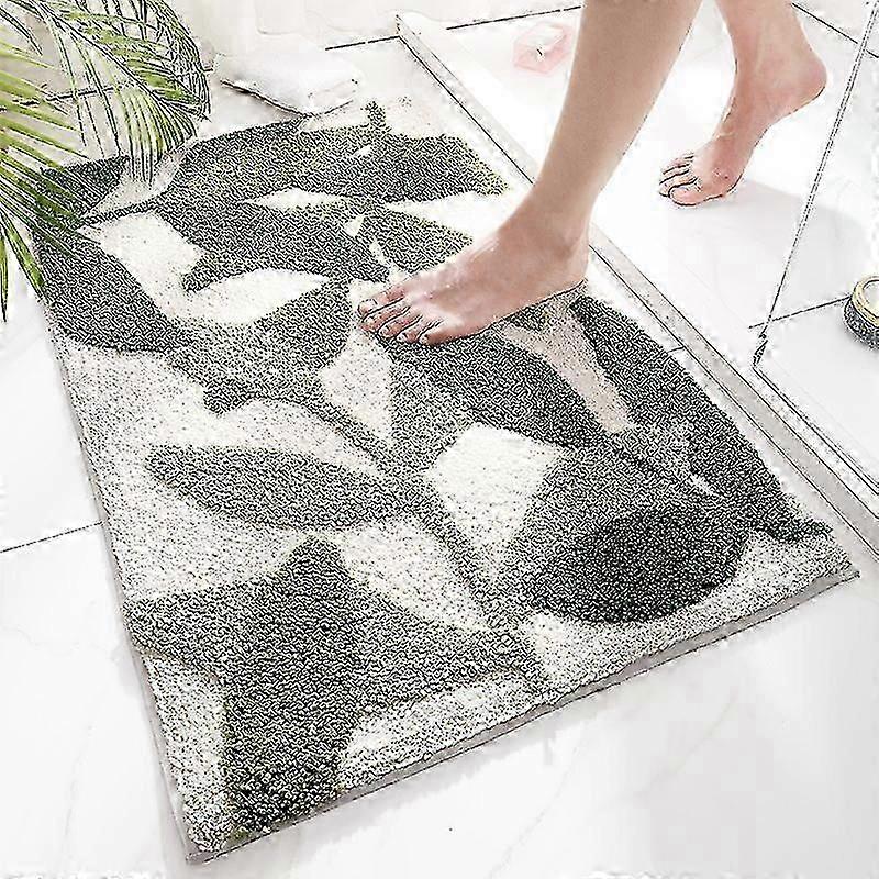 Super Soft Water Absorbent Green Leaf Non-Slip Bath Mat