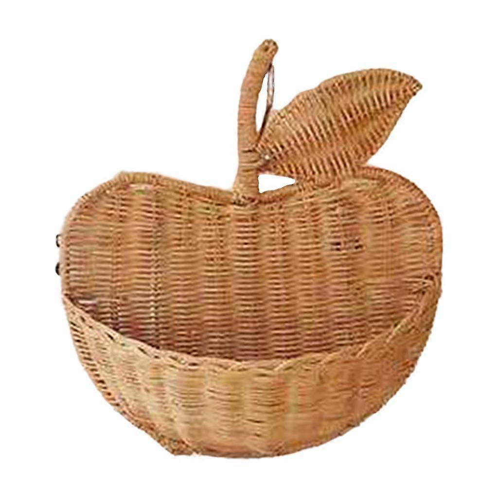 Wicker Rattan Basket Cute Handmade Wall Storage Bin Holder Container Decor