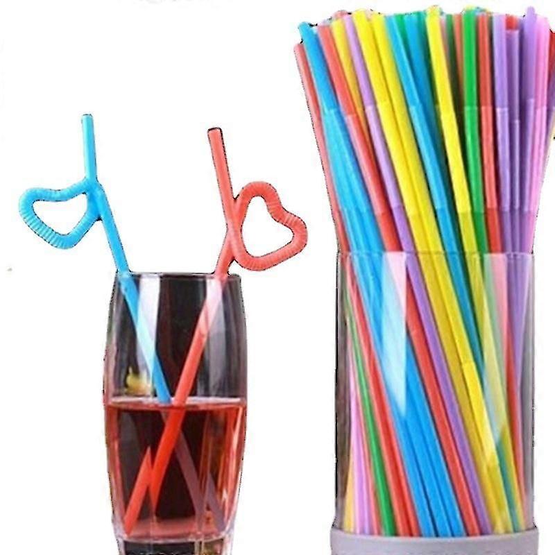 200 PCS canudos de plástico flexíveis, 10,2 polegadas extra longo colorido descartável Bendy Party Fancy Straws