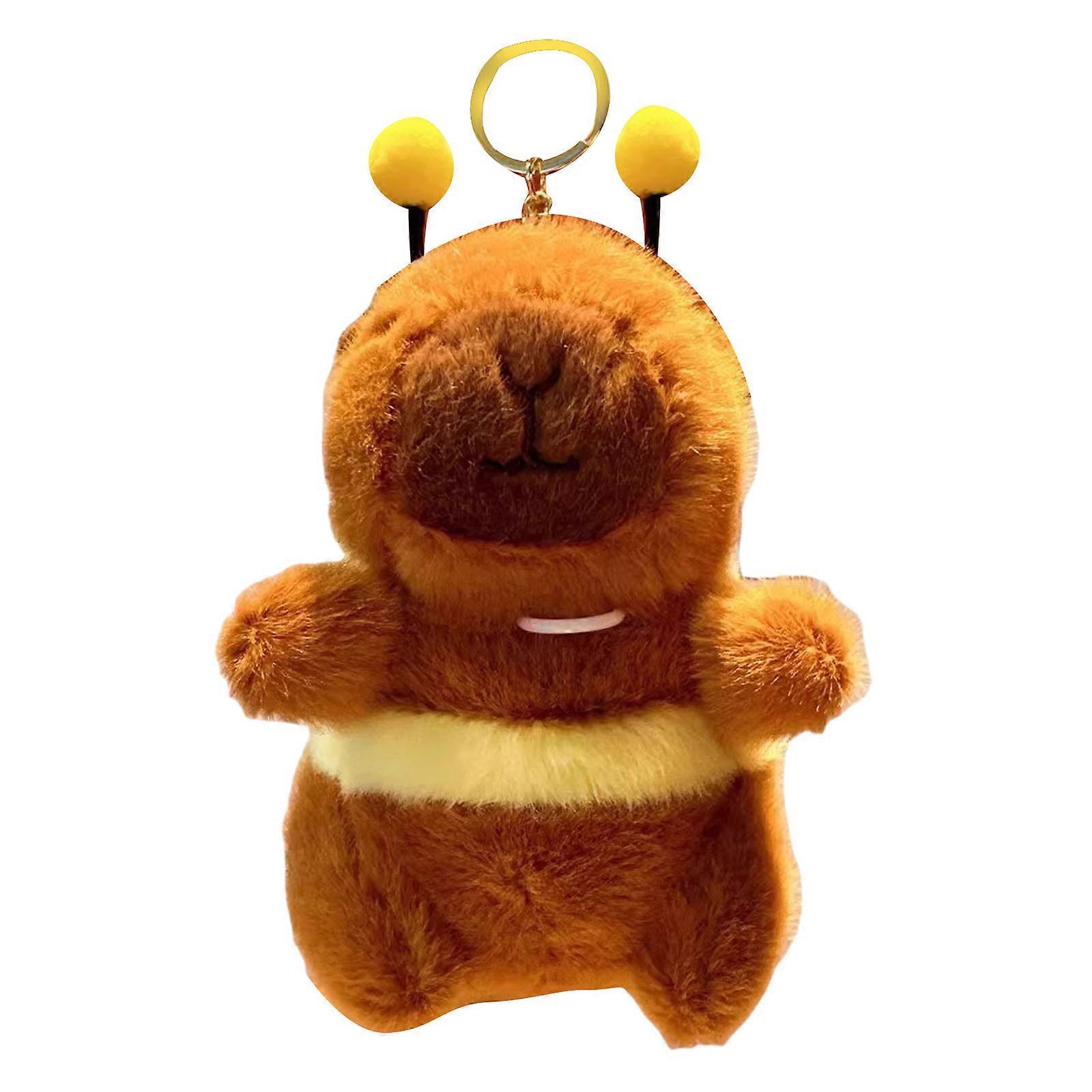 Plush Capybaras Wing Vibrations Keychain Practical And Portable Weird Key Rings For Everyday Use Or Party Favors Multicolor