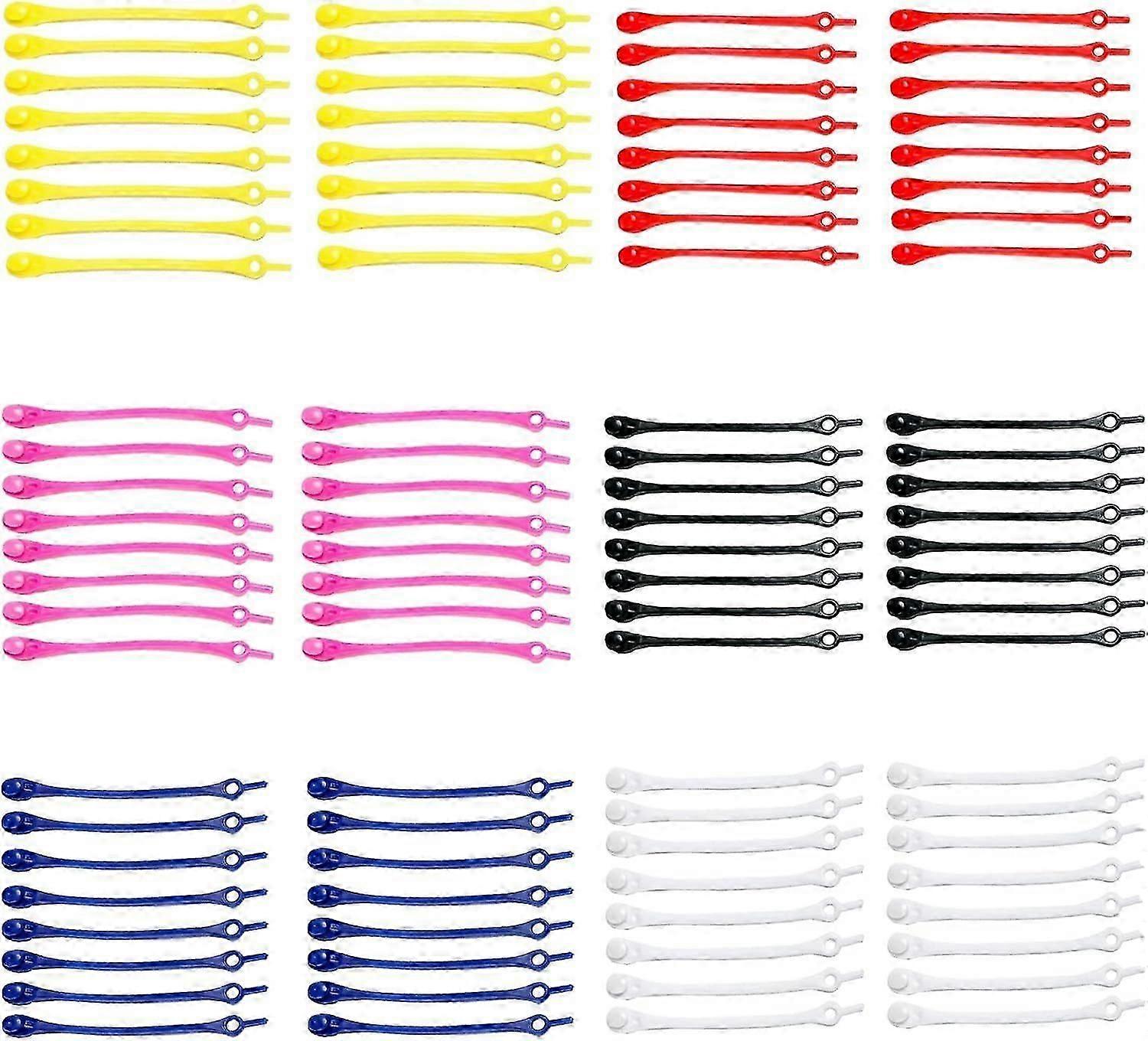 No Tie Shoe Laces - 6 Pairs of Elastic Colorful Laces with Silicone Tieless