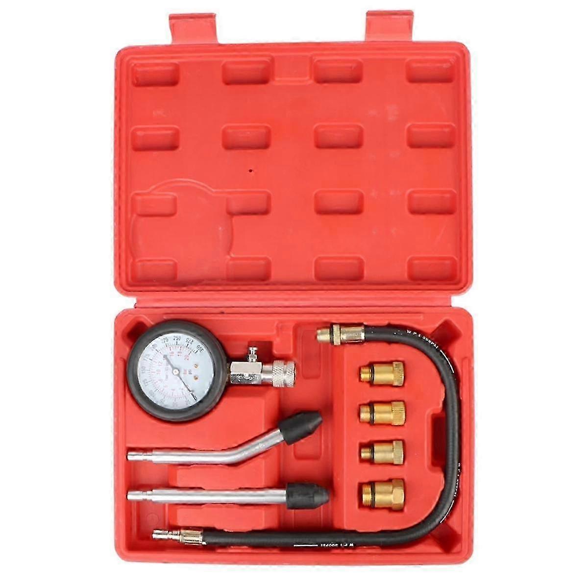 Gasoline Engine Compression Tester with M10 M12 M14 Adapters, 0-300 PSI Pressure Gauge for Automotive Cylinder Diagnostics