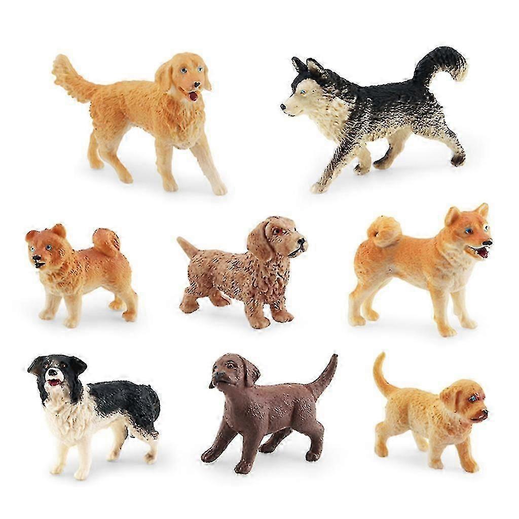 Mini Dog Figurines, 8pcs Realistic Puppy Figures Playset Dog Figures Toy Set