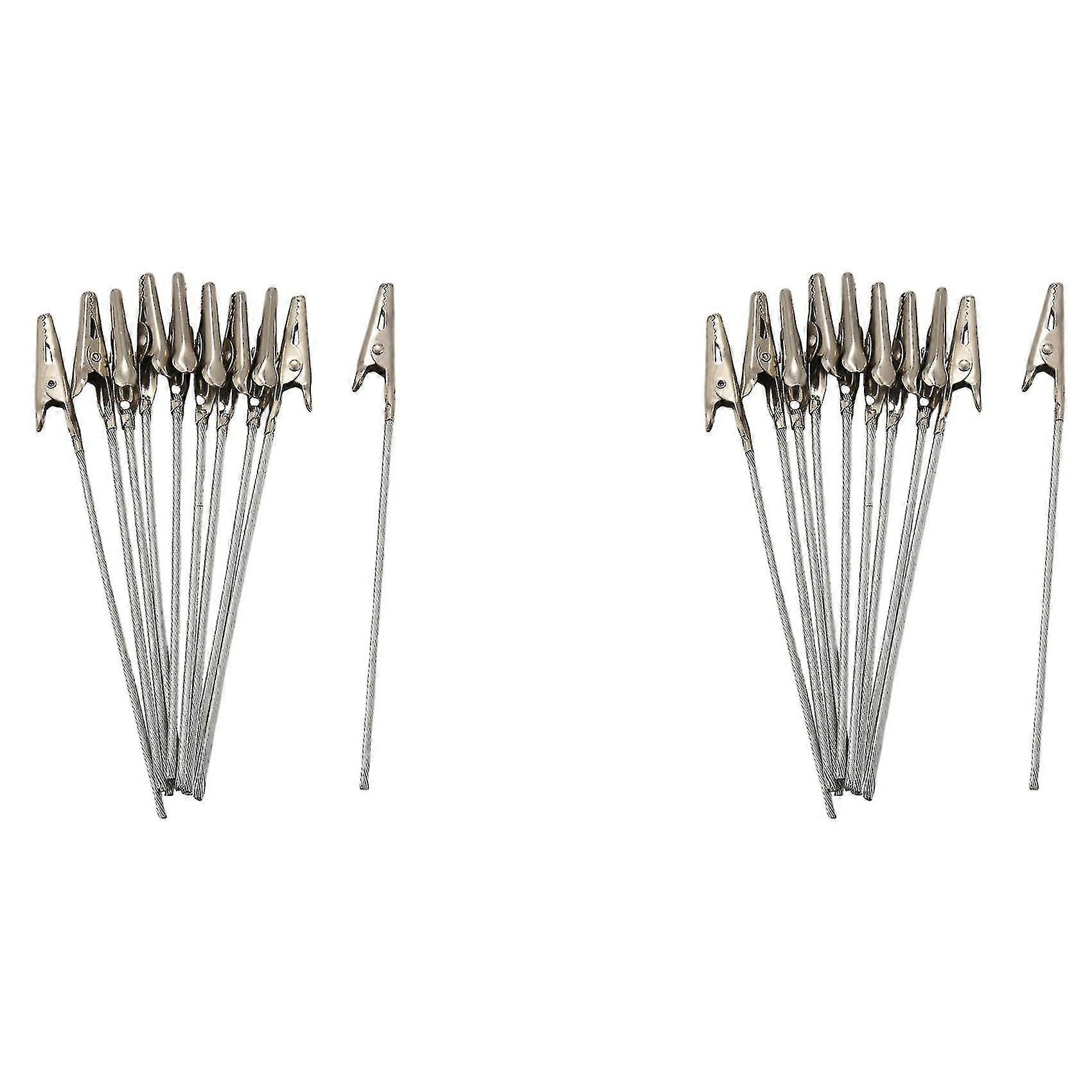 20 X Metal Clips with Wire Stalk Alligator Clamps for Memo Note Card Holders