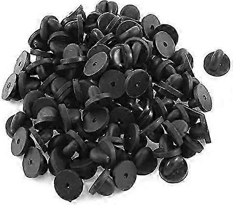 ラバーピンバック、100pcs社章ピンバック、ブローチタイ帽子バッジエンブレムバッジ、ブラック