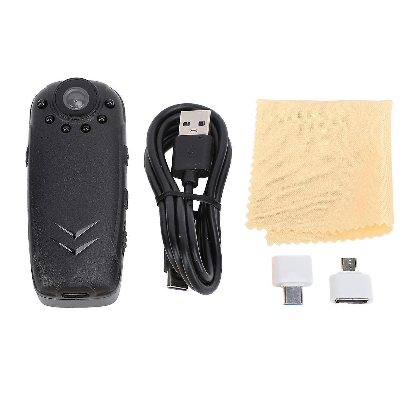 1080P Body Worn Camera with Night Vision, 130° Wide Angle, Loop Recording, 64GB Storage