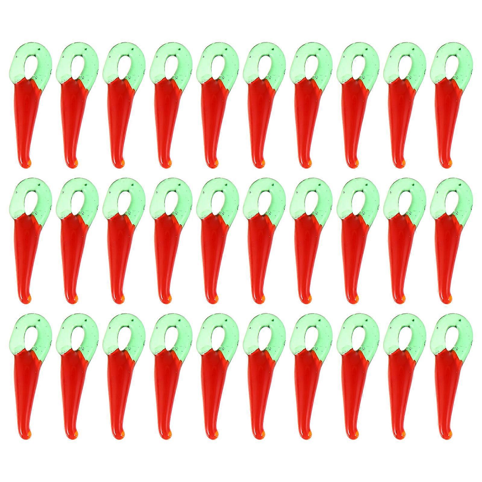 Diy Glazed Chilli Charms 100pcs Loose Beads For Jewelry Making Crafts Necklaces Bracelets Decoration Material For Creative Projects
