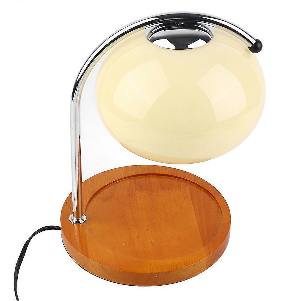 Wooden Candle Warmer, Iron Holder, Glass Shade, Retro Decorative Candle Melting Lamp with Timer, Beige, EU Plug