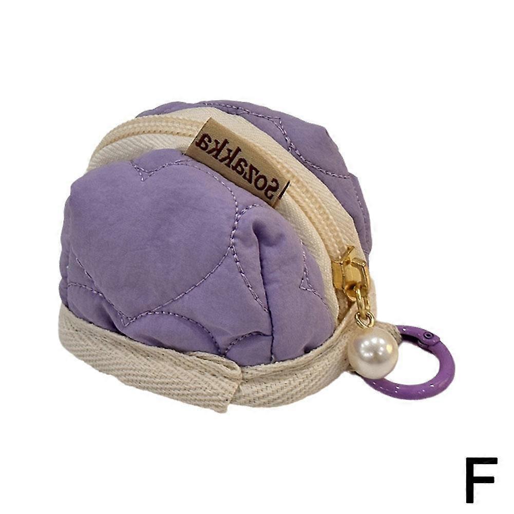 Purple (F) $ Simple Love Lovely Soft Coin Purse Small Bag