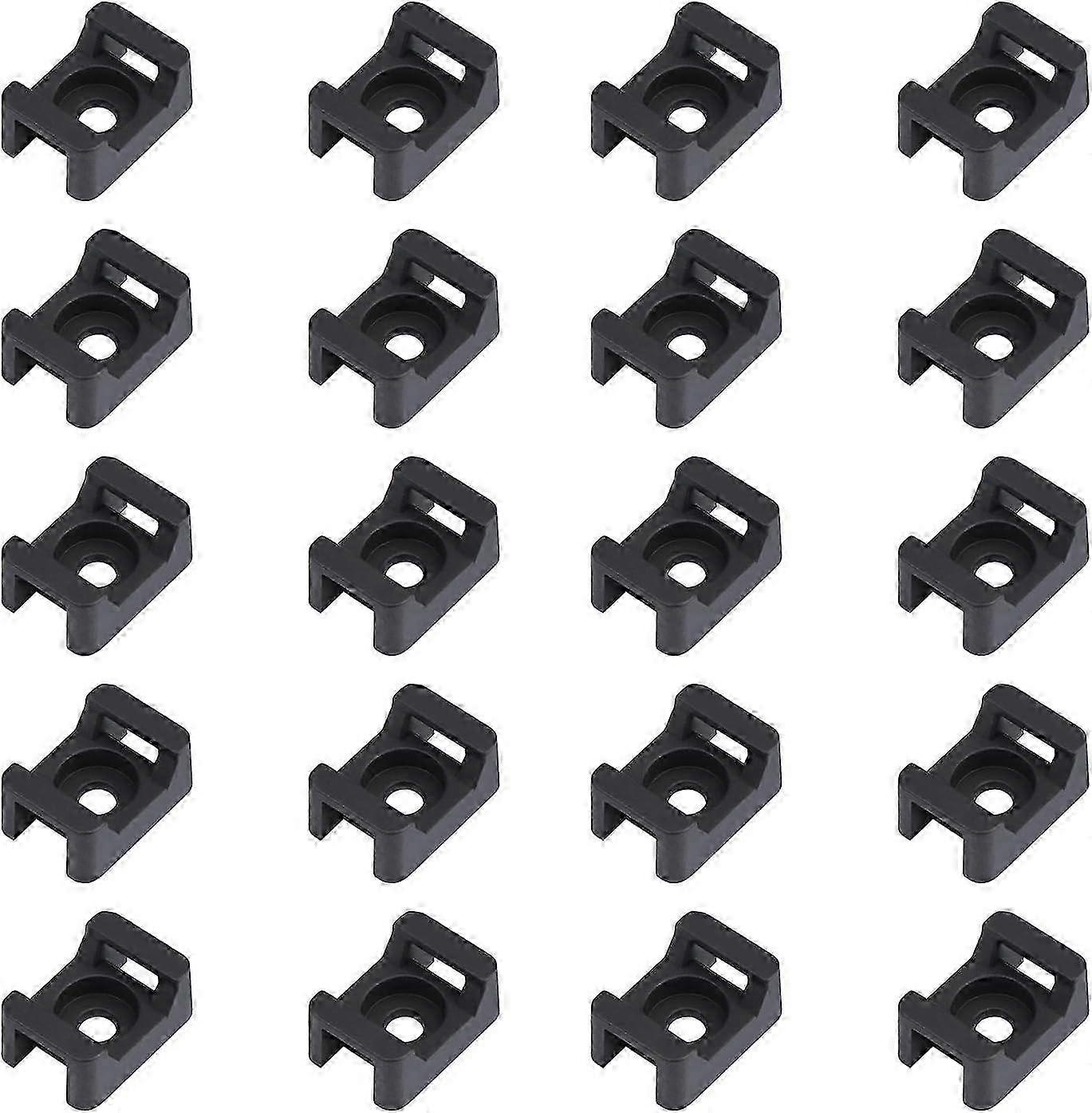 100pcs black cable tie saddle type brackets cable base holder p