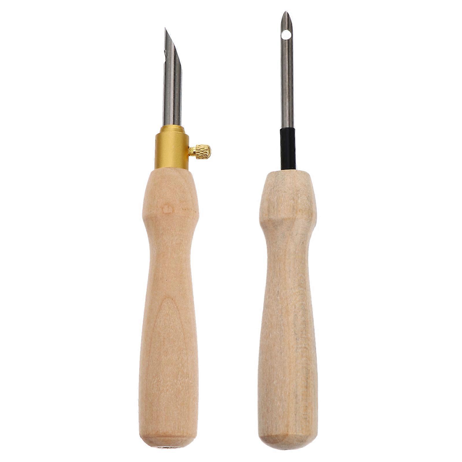 Punch Needle Embroidery Tool with Threader for DIY Sewing Projects Beige Synthetic Material