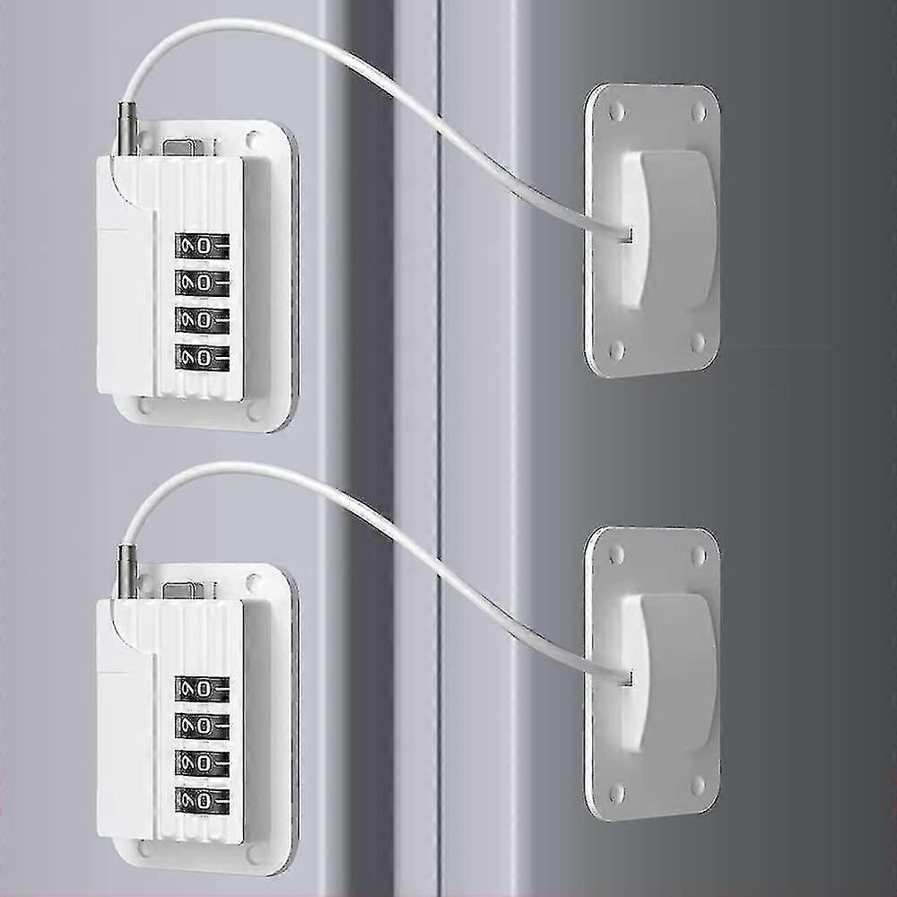 Combination Refrigerator Lock, 2 Pack Adhesive Locks for RV Refrigerators, Suitable for Various Fridge Models