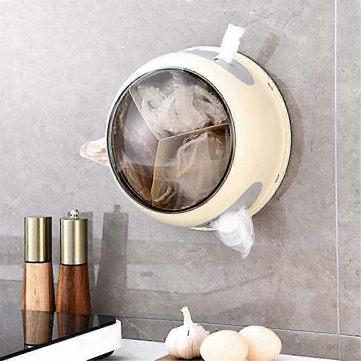 المطبخ البلاستيك التفاف تخزين مربع كيس من البلاستيك حامل الحائط المطبخ البقالة كيس من البلاستيك Dispens