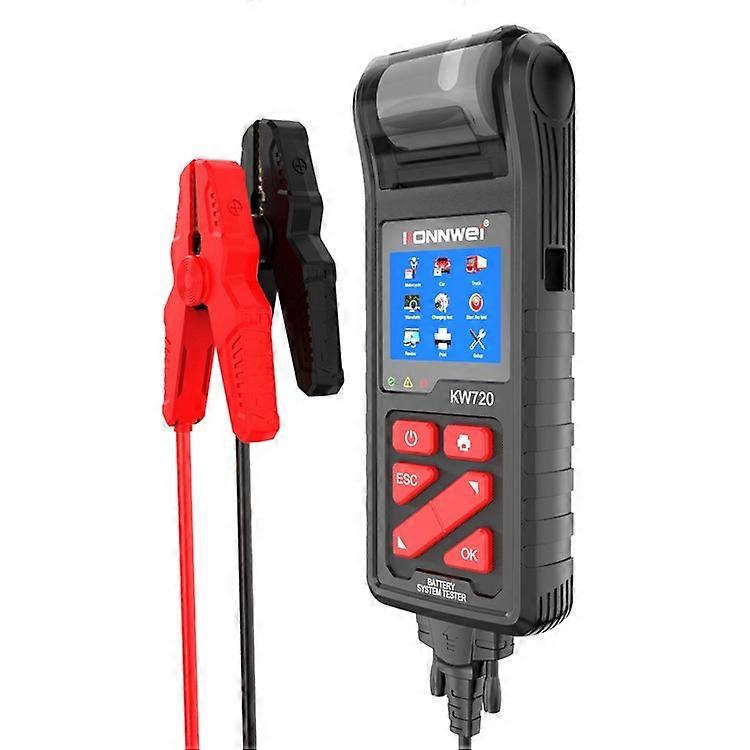KONNWEI KW720 Automotive Battery Check Machine Automobile Battery Tester Battery Tester 6V 12V 24V Battery Load Tester with Printe