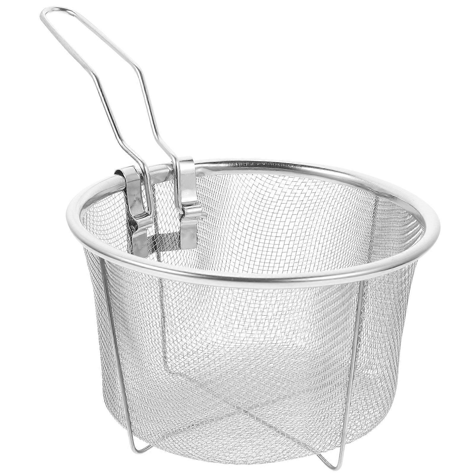Stainless Steel Fry Basket for French Fries, Chicken Wings & Snacks – Deep Frying Strainer Pot Accessory for Home and Restaurant Kitchens