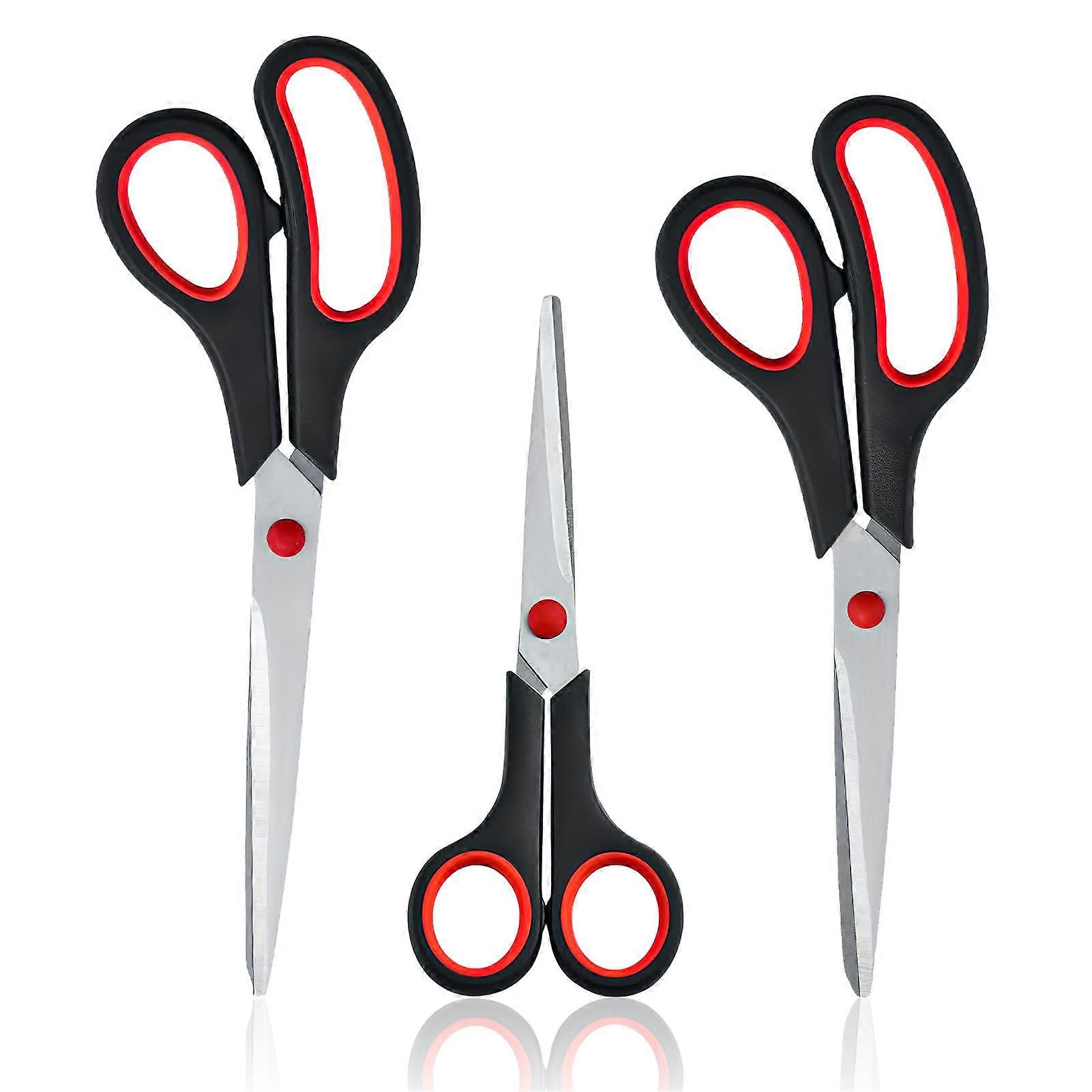 Universal Scissors Set, Comfort Grip, Sharp Office Scissors, Black and Red