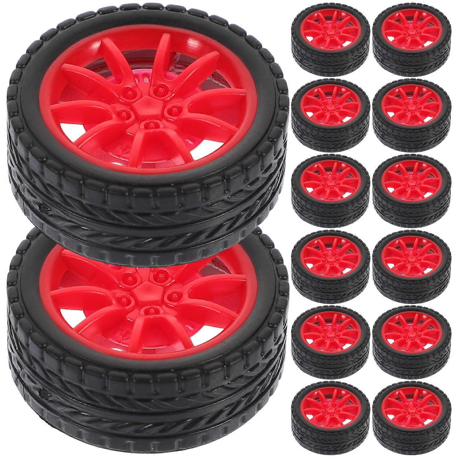 20pcs Toy Wheels Toy Car Wheels Replacement Car Wheels DIY Car Assemble Wheels Kids Playthings