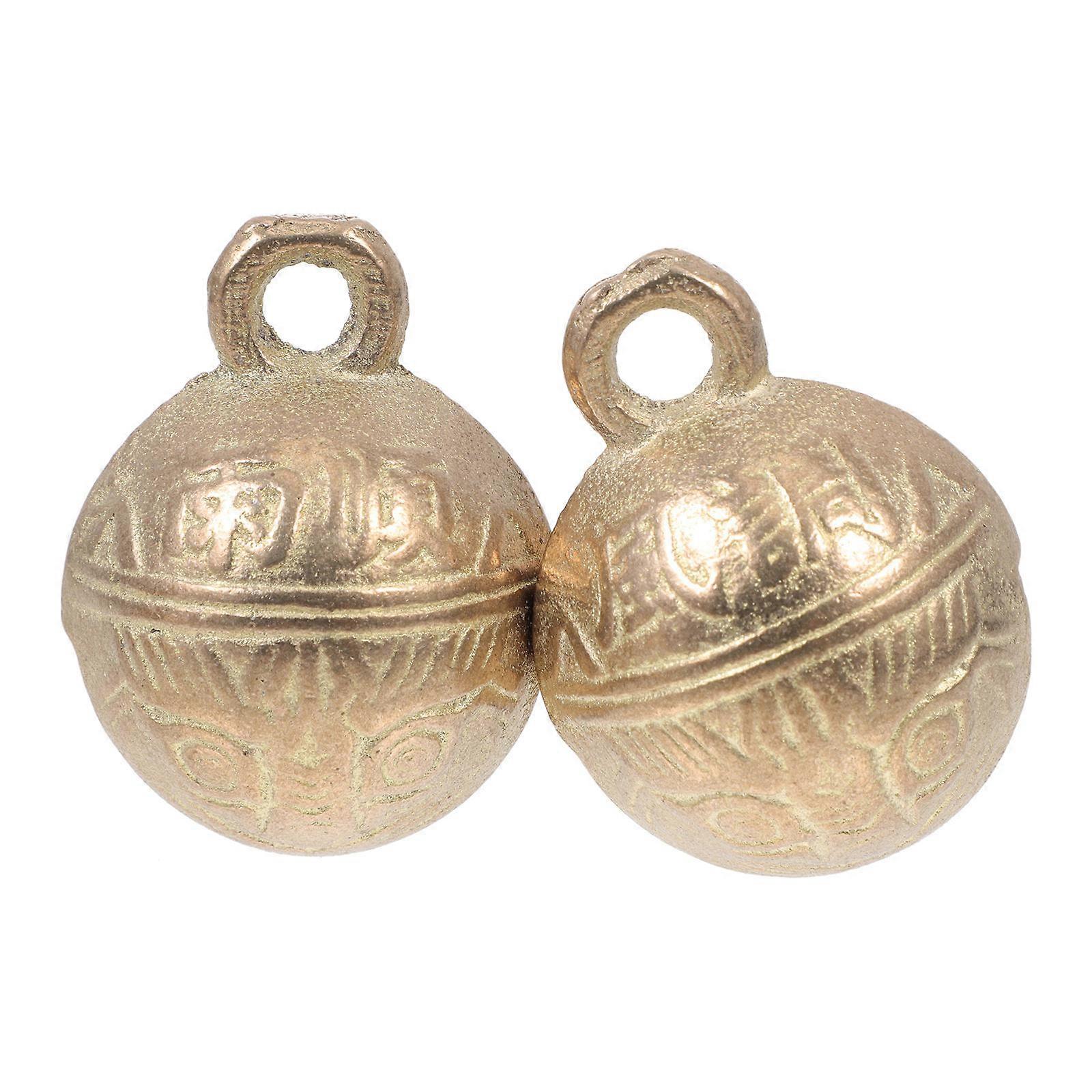 2pcs Copper Pet Bells Durable Decorative Hanging Ornaments for Dogs Training and Home Decoration