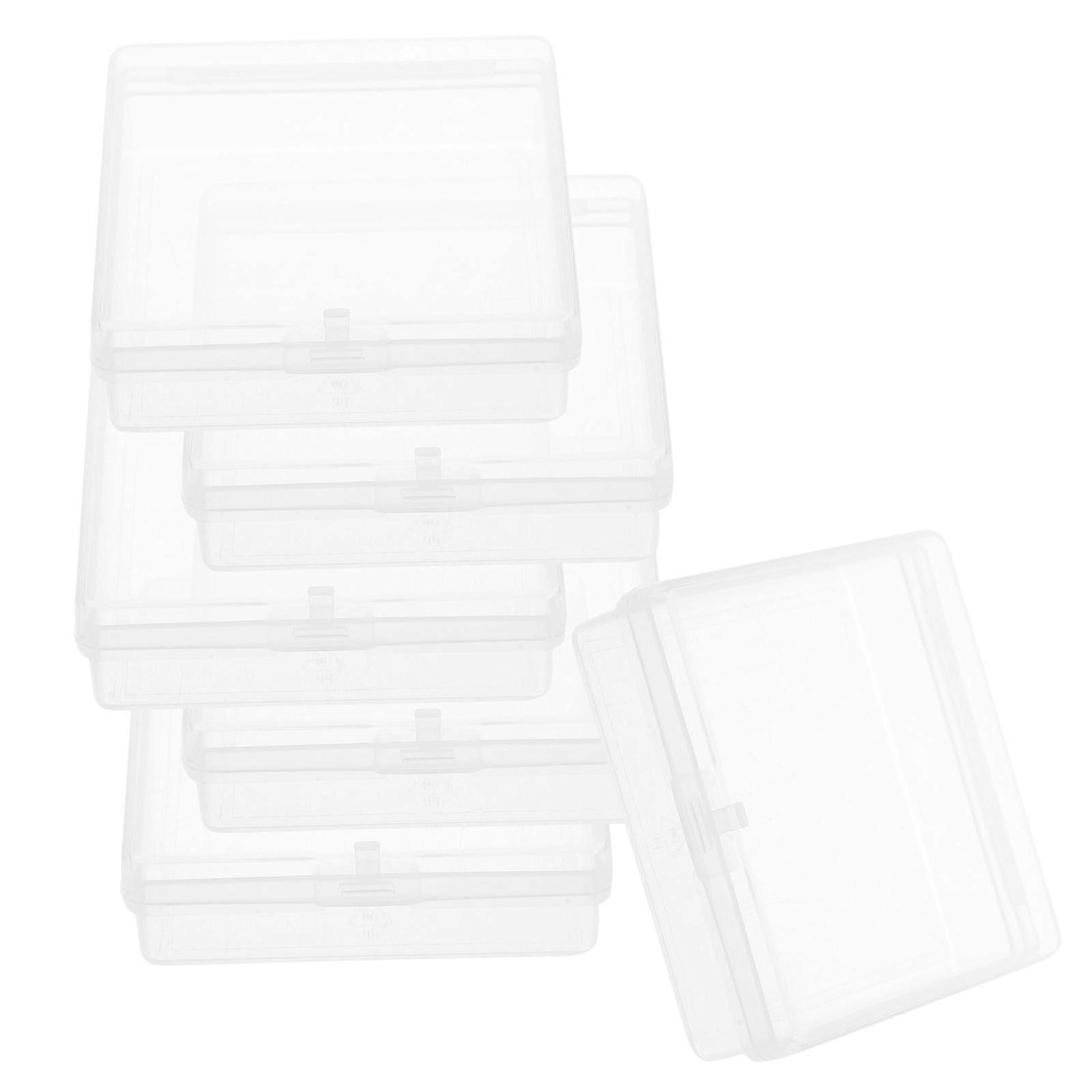 6pcs Mini Clear Storage Boxes with Lids – Small Plastic Organizers for Jewelry, Crafts, Hardware, Tooth Holders, and Keepsakes