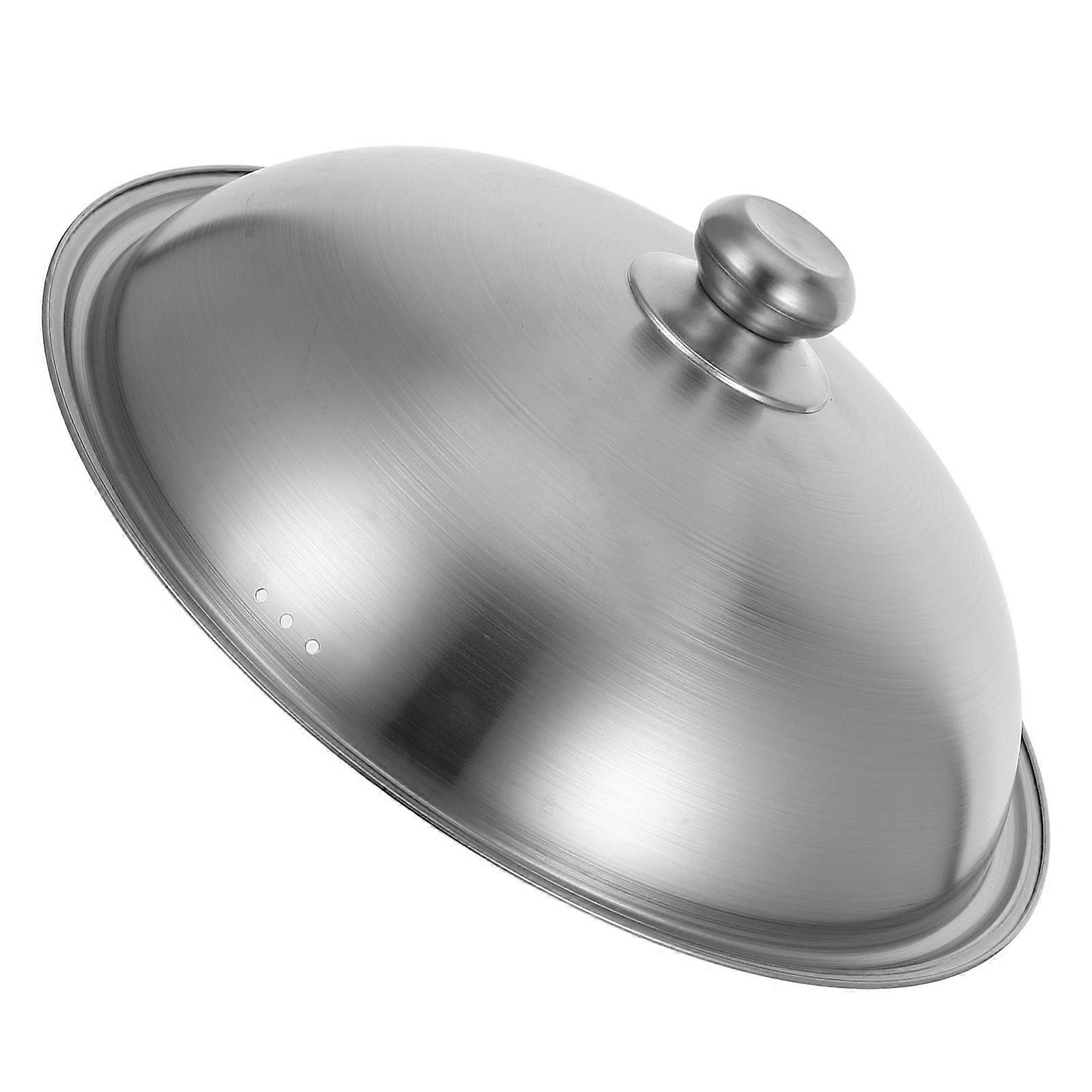 두꺼운 스테인레스 스틸 프라이팬 뚜껑 – 내열 손잡이가 있는 둥근 냄비 커버, 쉬운 청소 및 보관, 가정 요리 및 다용도 사용