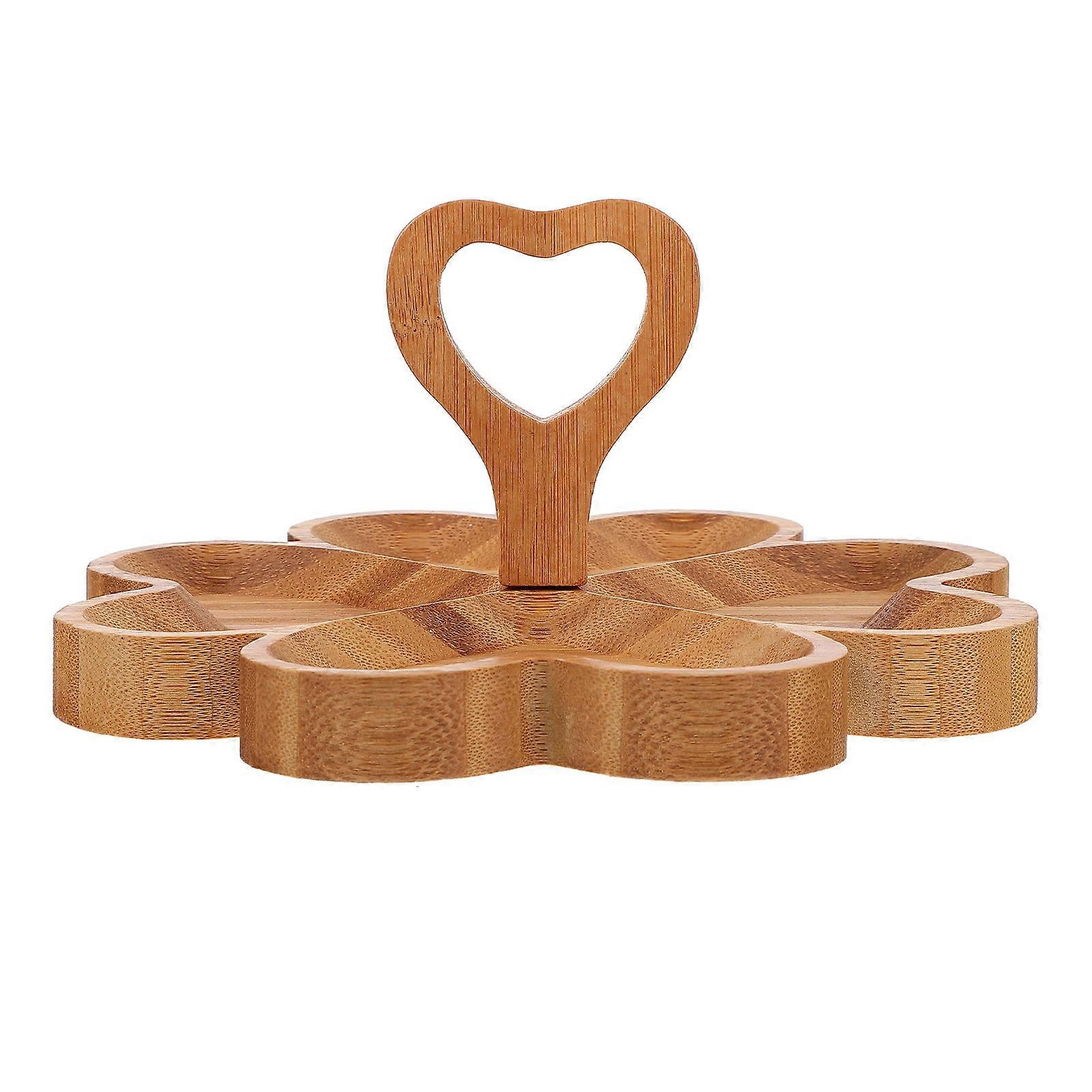 Bamboo Display Tray for Storage Use Light Brown Food Serving Tray 1 Pc Practical