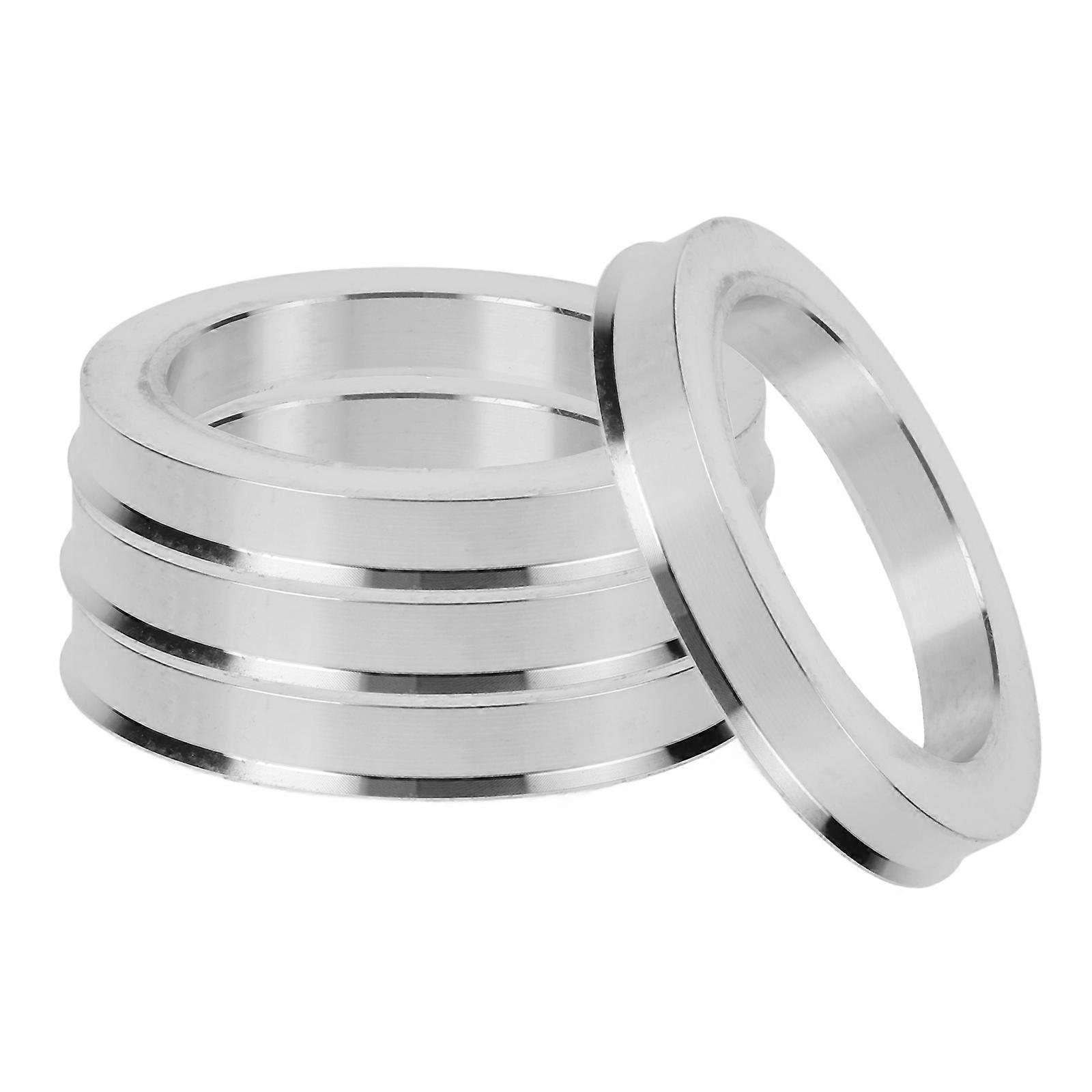 Car Accessories Hub Centric Ring Vehicle Owners Circular Shape Silver 4Pcs