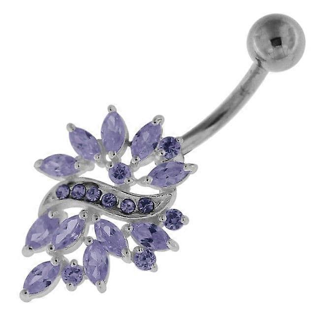 Multi gioiello floreale in argento sterling anello di pancia non mobile